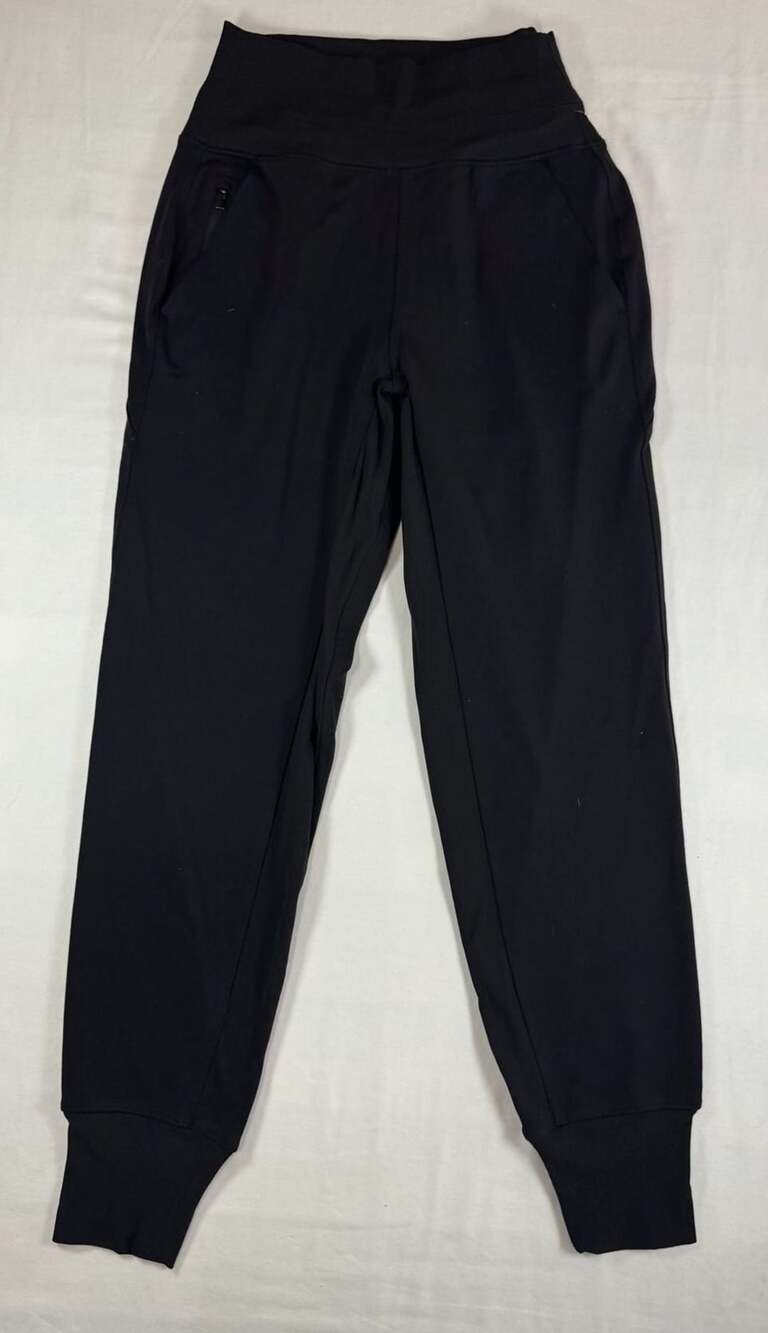 Athleta Jogger Pants Size XXS Black Zip Pockets Sweatpants